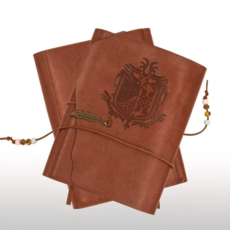 Anime Retro Notebook Monster Hunter Cosplay PU Leather Journal Diary Workbook Hand Book Binders Gift Prop