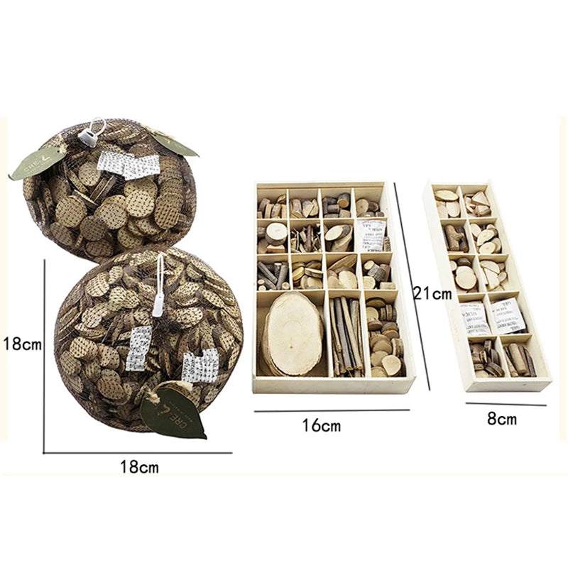 Kids DIY Nature Wood Art & Craft Toys Creative Original Handmade Wooden Block Twig Drawing On Wood Educational Toys For Children