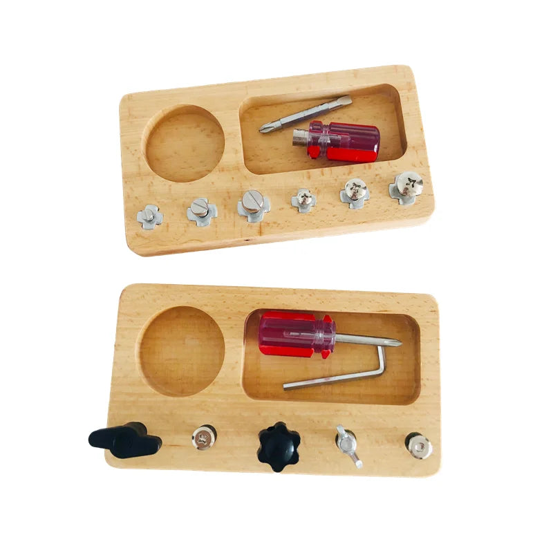Montessori Screw Driver Board Game Hand-Eye Coordination Fine Motor Skill Exercise Activities Basic Skill Learning Toys Girl Boy