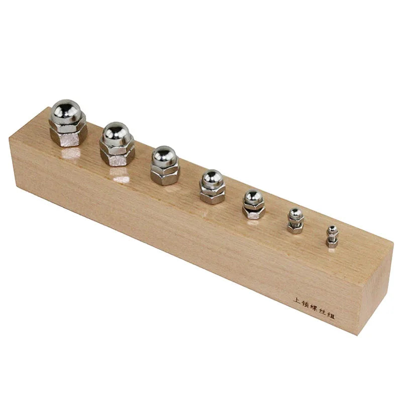 Baby Montessori Early Educational Wooden Toys Preschool Teaching Aids Nuts and Bolts Set