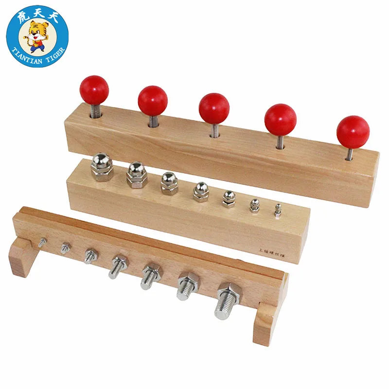 Baby Montessori Early Educational Wooden Toys Preschool Teaching Aids Nuts and Bolts Set
