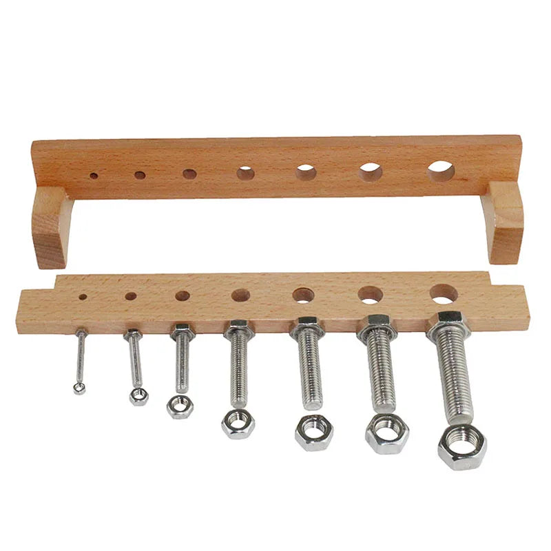 Baby Montessori Early Educational Wooden Toys Preschool Teaching Aids Nuts and Bolts Set