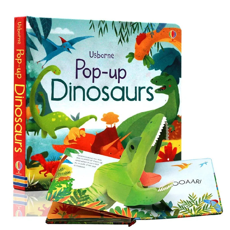 3-6 Years Old Usborne Peep Inside Pop Up Dinosaurs English Educational 3D Flap Picture Books Baby Children Reading Book