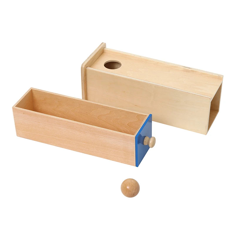 Montessori Object Permanence Box w/ Drawer Wooden Educational Toys Hand-Eye Coordination Game Baby Kids Early Learning Tools