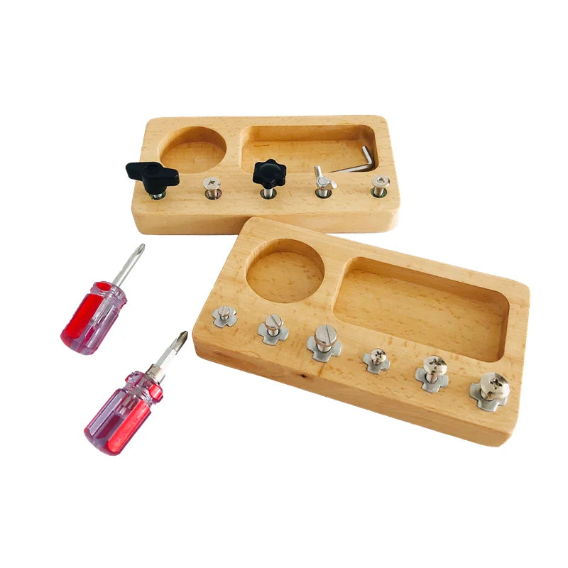 Montessori Screw Driver Board Game Hand-Eye Coordination Fine Motor Skill Exercise Activities Basic Skill Learning Toys Girl Boy