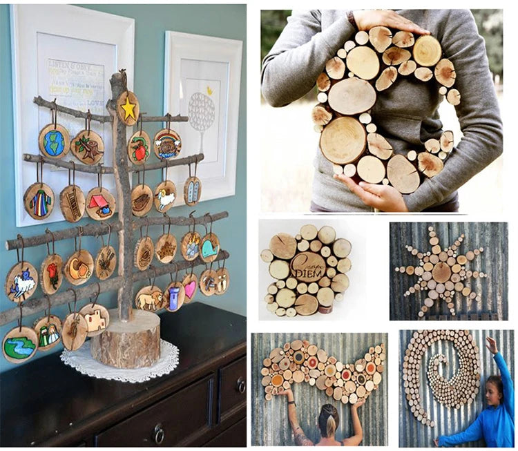 Kids DIY Nature Wood Art & Craft Toys Creative Original Handmade Wooden Block Twig Drawing On Wood Educational Toys For Children
