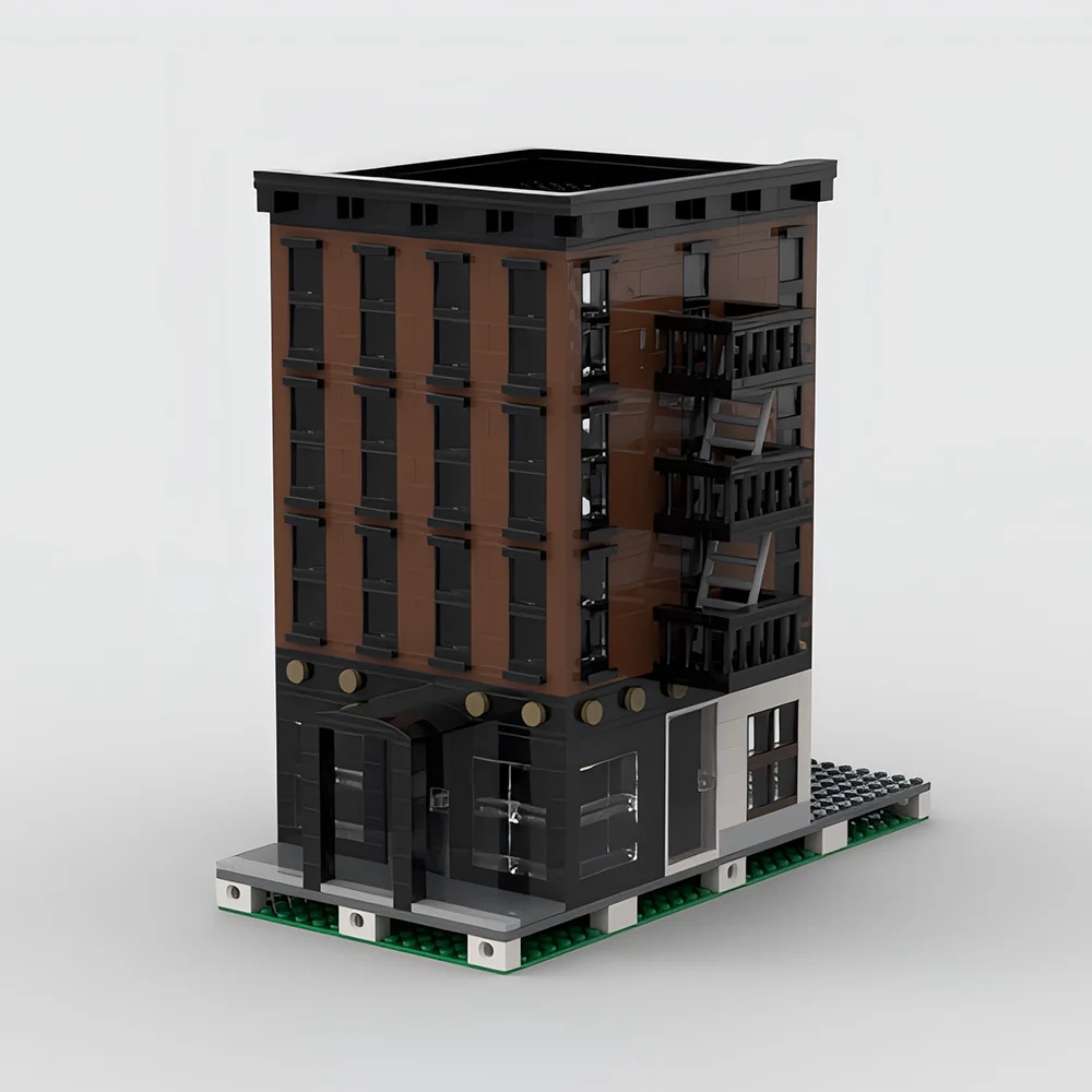 Street View Model MOC Building Bricks New York Apartment House Modular Technology Gifts Holiday Assemble Children Toys Suit