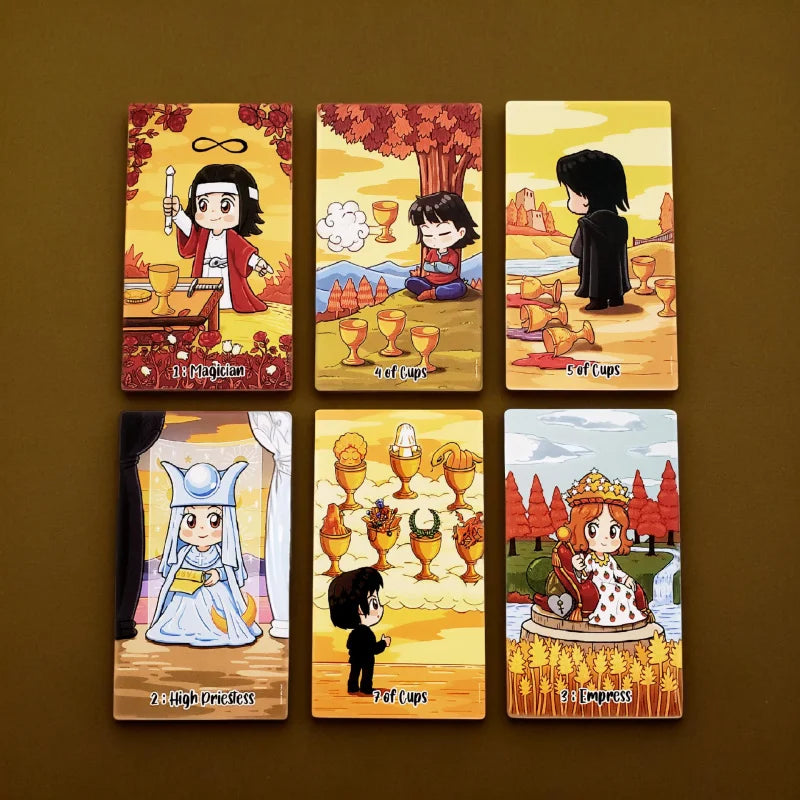 Autumn Girl Tarot，Comes with instruction manual，Large Size12X7，Japanese Style，High-Quality Cardstock Tarot Cards，Suitable for pe