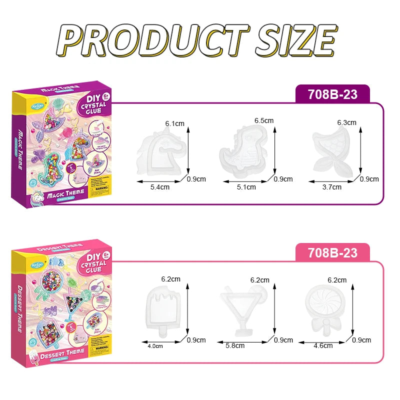 Kids DIY Crystal Glue Key chain beautiful Art Craft Set for 6 years old above Girls birthday Gift
