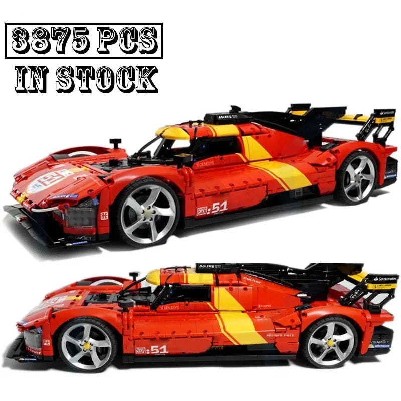 New Technical MOC-185324 Hypercar 499P AF Corse 1:8 Scale Le Mans Supercar Model Building Block Bricks Toys Boys Birthday Gifts