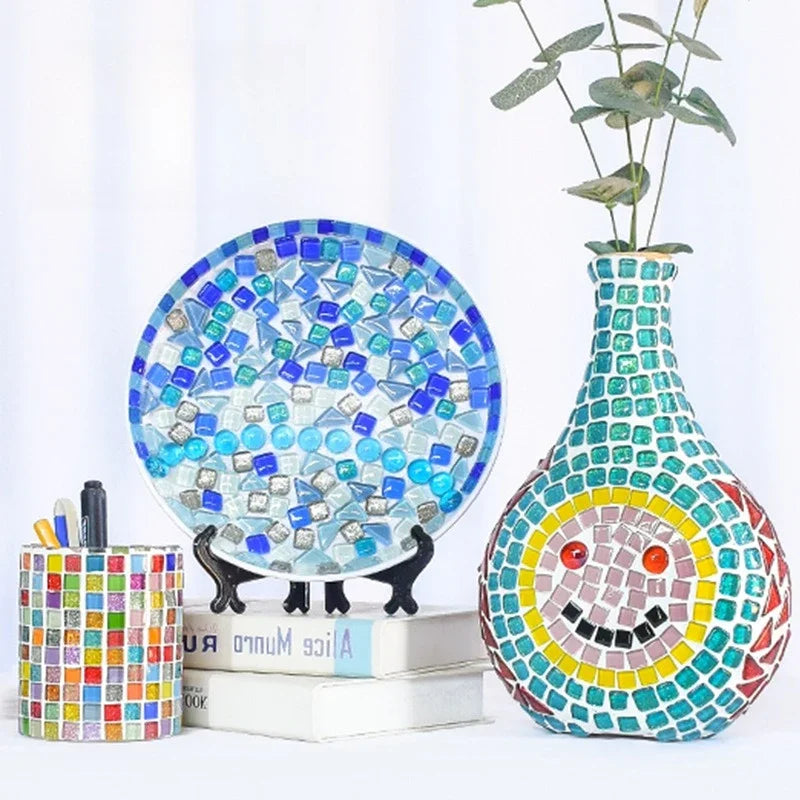 Colorful Bulk Crystal Mosaic Pieces Art Diy Glass Mosaic Tile Craft DIY Ceramic Mosaic Glass Tiles  Art Hobbies Craft Material