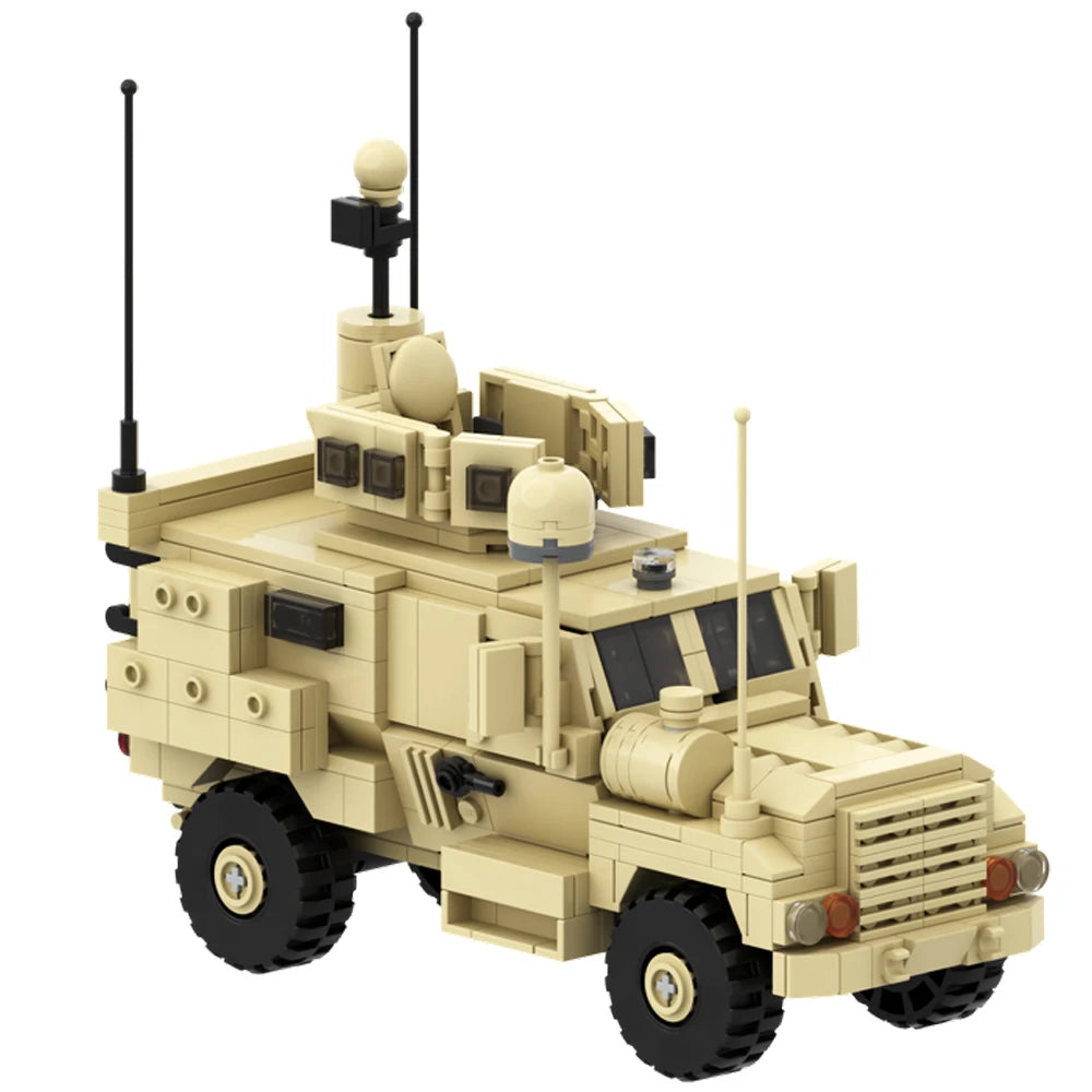 Gobricks MOC MRAP Military Vehicle Car Serie Bricks Mine Resistant 4x4 RG-33L RG-31 M142 M1296 CROWS Building Blocks Toy Car