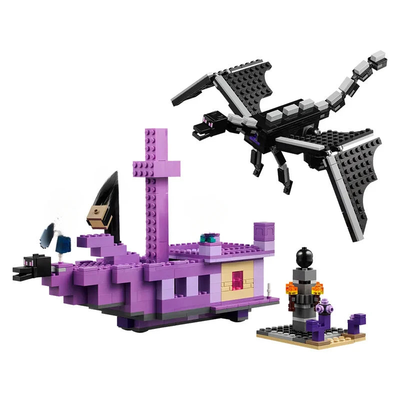 My world Compatible MOC Sets City Series Der Enderdrache y das Endschiff Juguete The Ender Dragon & The End Ship 21264 ‌