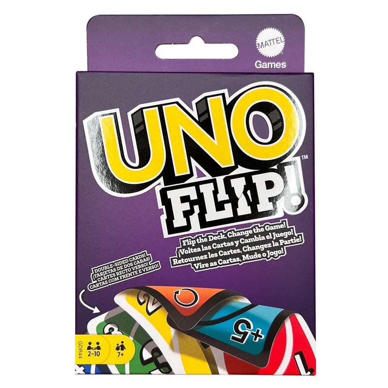 Hot Sale Mattel Uno Flip! Flex Dos Games No Mercy Cards Game Family Funny Entertainment Board Games Multiplayer Poker Game Gifts