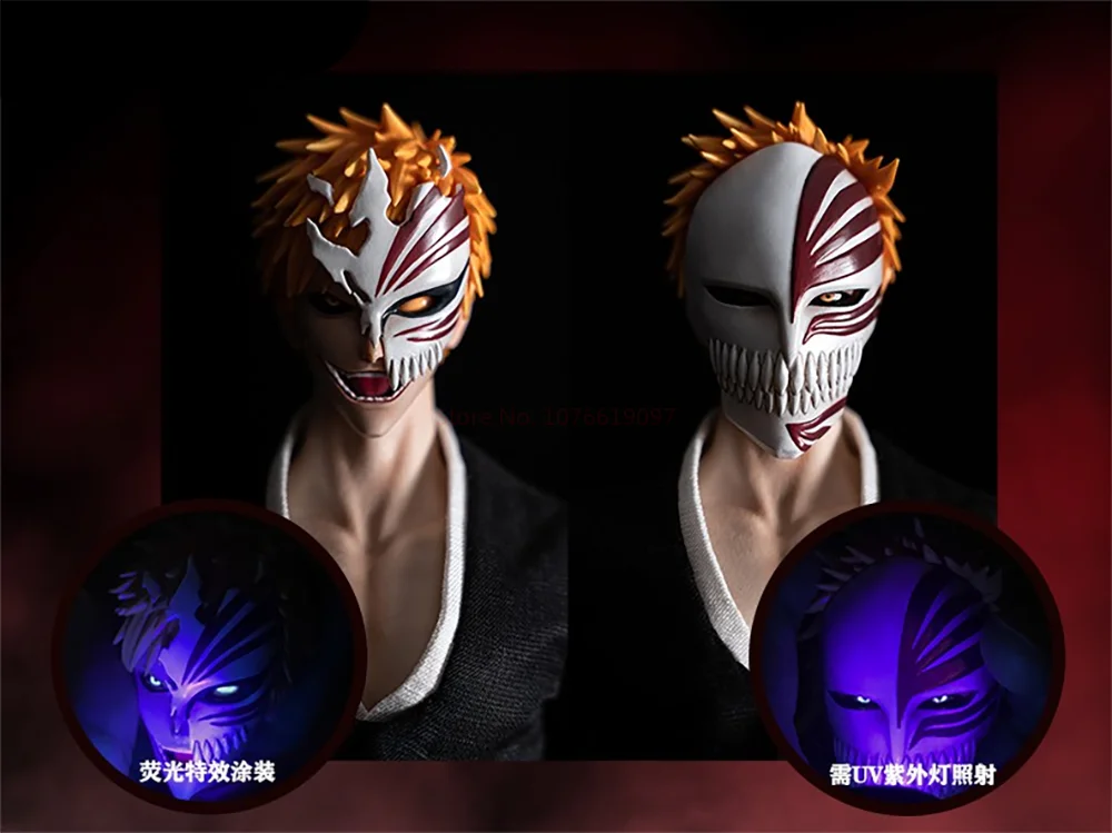 34cm Gametoys Movable Kurosaki Ichigo Double Body Three Head Engraving Gk Figure Toy Birthday Gifts