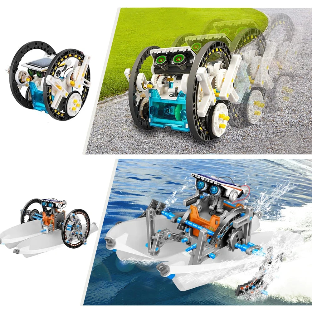 13-in-1 Solar Robot Kits DIY Assembling Science Experiment Kits STEM Educational Toys for Kids Age 8+ Solar Powered Robotic Set