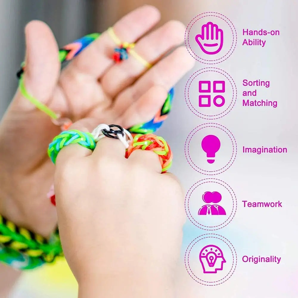 600pcs+ Loom Rubber Band Refill Kit in 31 Colors Bracelet Making Kit for Kids Weaving DIY Crafting Gift with  Loom Bands Toys