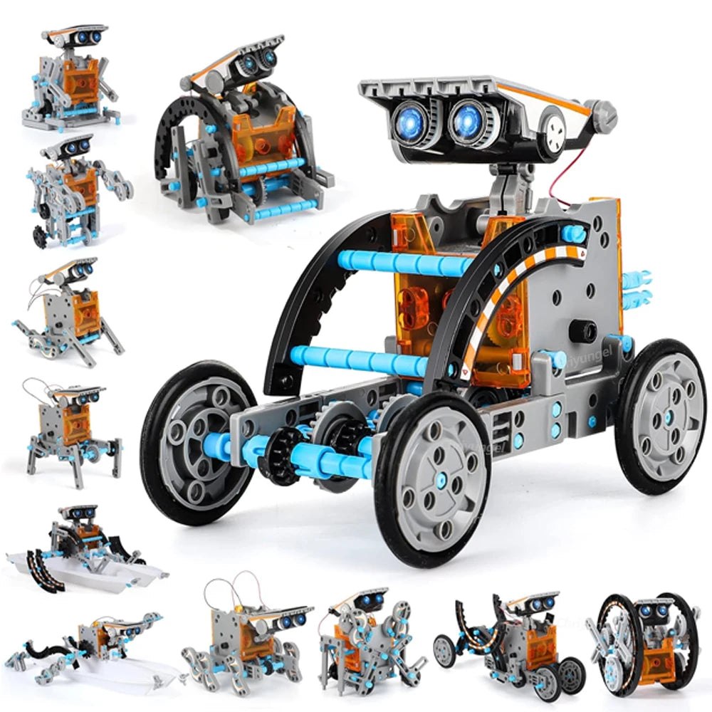 13-in-1 Solar Robot Kits DIY Assembling Science Experiment Kits STEM Educational Toys for Kids Age 8+ Solar Powered Robotic Set