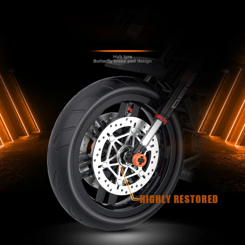 New Modern High-tech 1:8 KTM 1290 Motorbike Model Building Blocks Kit Racing Moto Bricks Toys for Kids Boys Gifts MOC Adult Sets