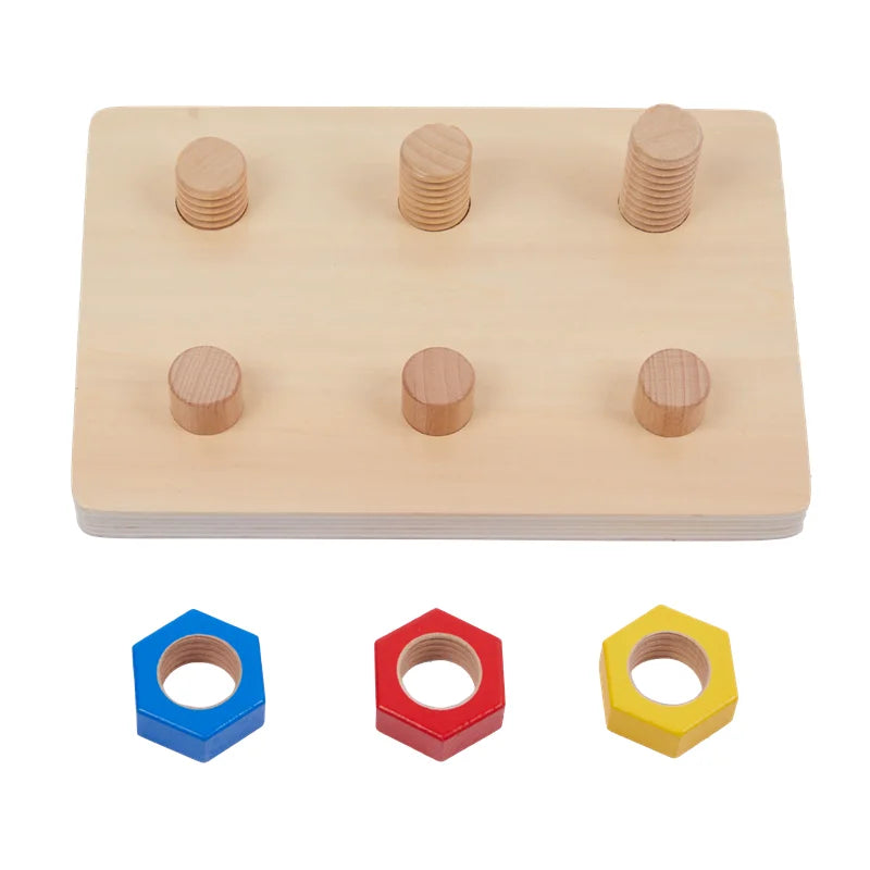 Montessori Educational Toys Nuts and Bolts Board Screwing Game Fine Motor Skill Activities Toddler Basic Skill Learning Material