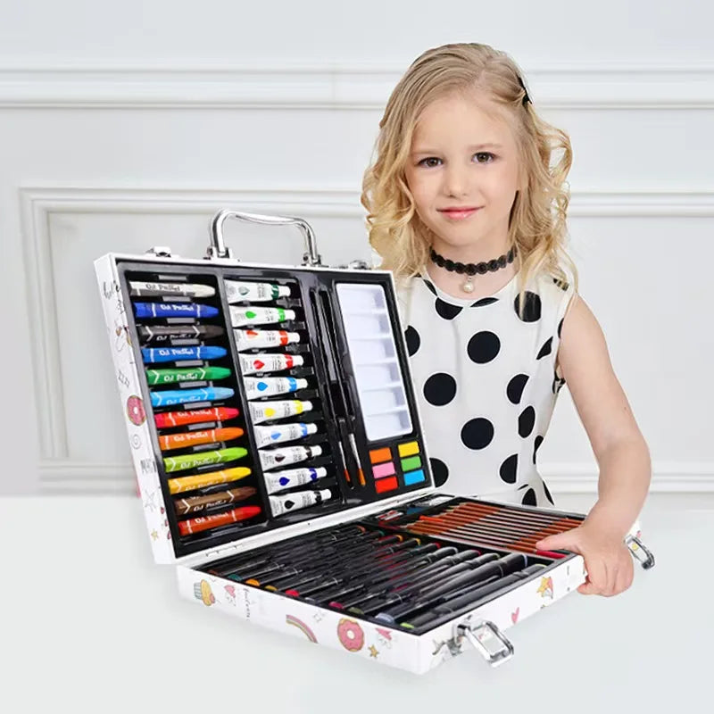 53 pcs Art Painting Set Gift for Kids DIY Drawing Painting with Markers Pigments Brush Set Stationery Supply