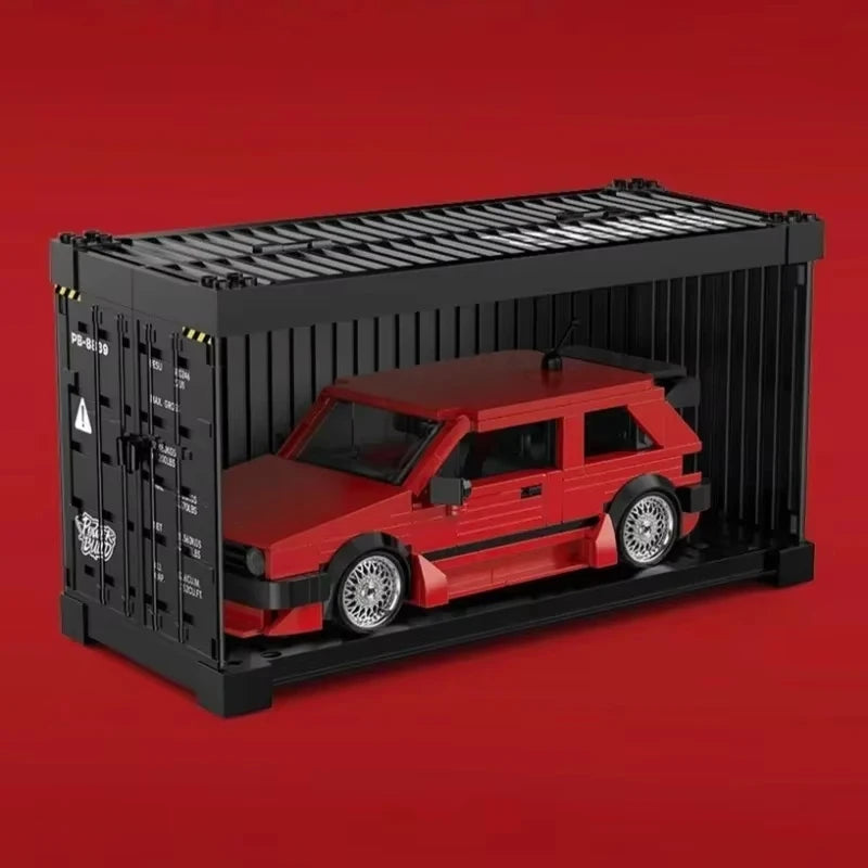 REATIVE Red Golf MK2 Car Building Blocks MOC Speed Vehicle Model Bricks High Tech Ideas Toy Kit Collection DIY Gift Kids Aldults
