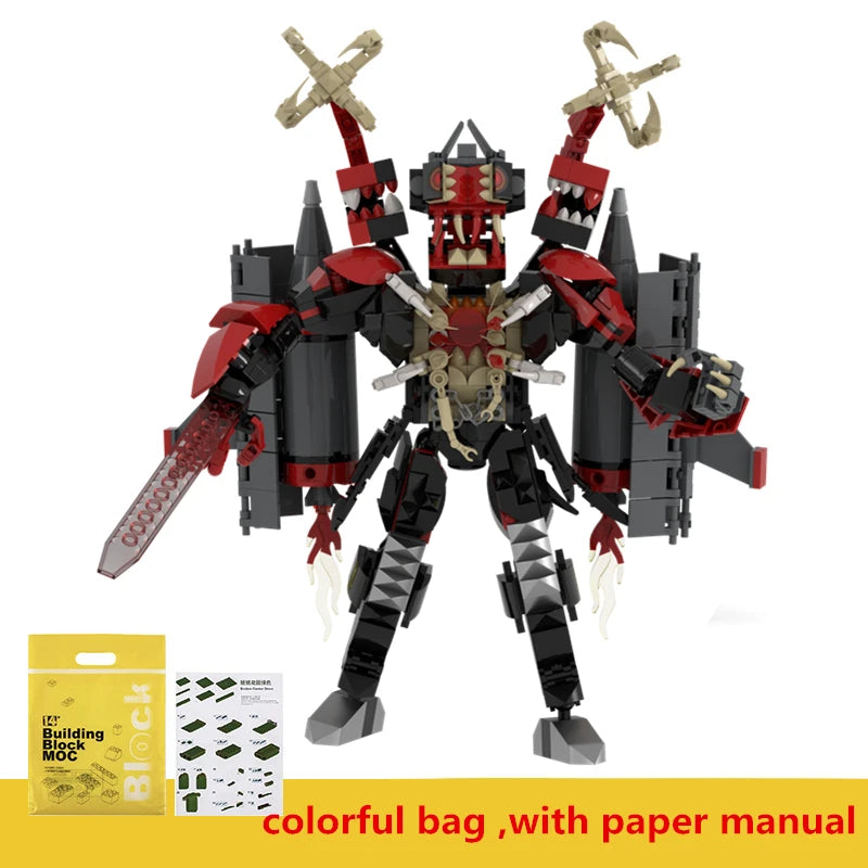 672pcs/set Horror Game Skibidi Toilet Series Building Blocks Zombie Titan Monitor Man DIY Bricks Toys For Kids Christmas Gifts