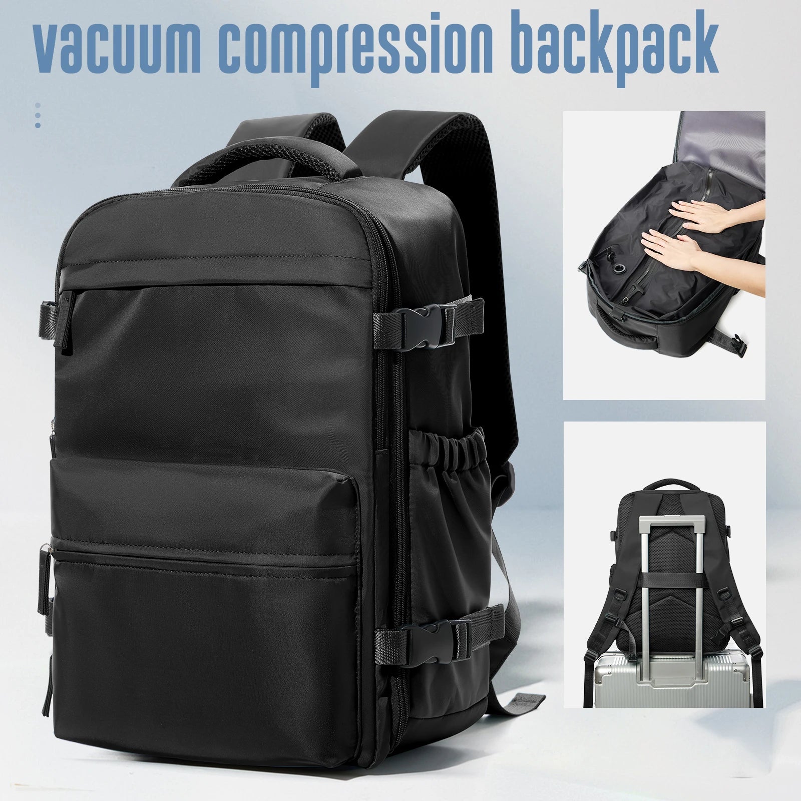Vacuum Backpack Travel Bag for Men Large Capacity airback Backpack Business Laptop Backpack Women Expandable Backpack School Bag
