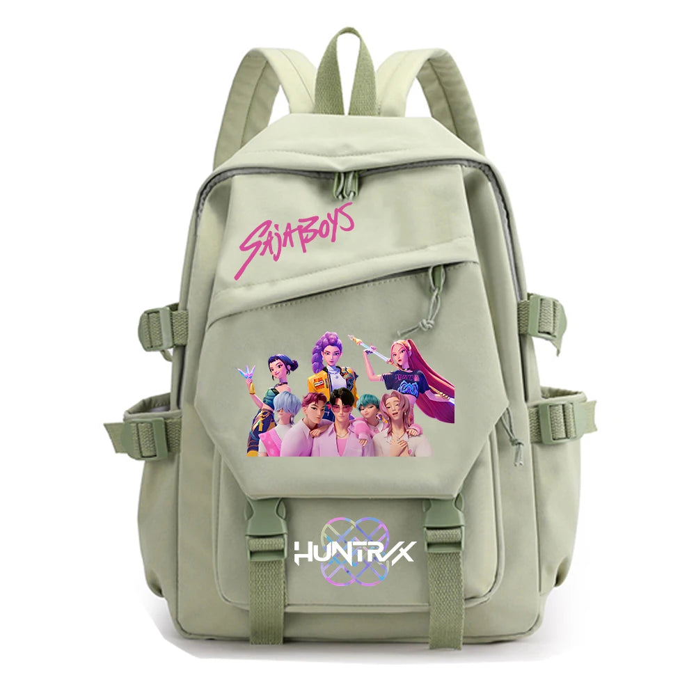 KPop Demon Hunters Huntrix Backpack Women Men Fashion Travel Saja Boys Backpacks Outdoor Sport School Bag