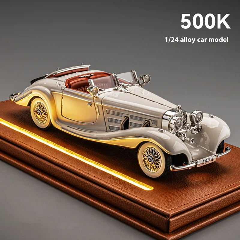 1:24 Alloy Vintage Car Model, Classic for 500K and CLK-GTR Series, Suitable for Youth Collection and Display , toy Gift for boys