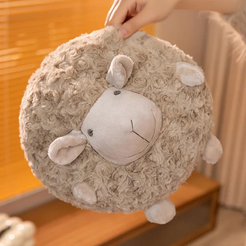 28/33cm Lovely Round Sheep Plush Toys Stuffed Animal Fluffy Lamb Plushie Doll Soft Pillow Baby Kids Girls Nice Birthday Gift