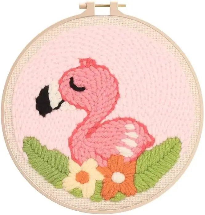 Diy Punch Needle Embroidery Starter Kits Animal Pattern Sewing Kit Funny Easy Yarn Painting Arts DIY Needlework Set For Beginner