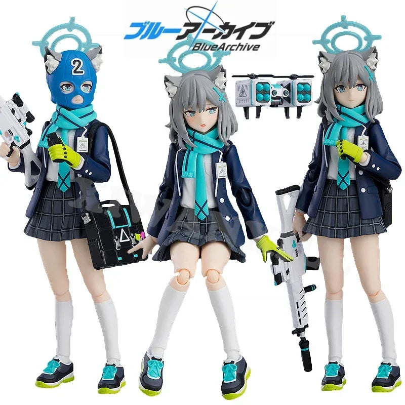 15cm Figma #567 Blue Archive Shiroko Sunaookami Anime Girl Figure Shiroko Action Figure Arona Figurine Adult Model Doll Toy Gift
