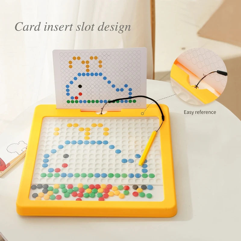 Magnetic Drawing Board for Toddler Doodle Board with Magnetic Pen and Beads Montessori Educational Preschool Travel Toy Kid Gift