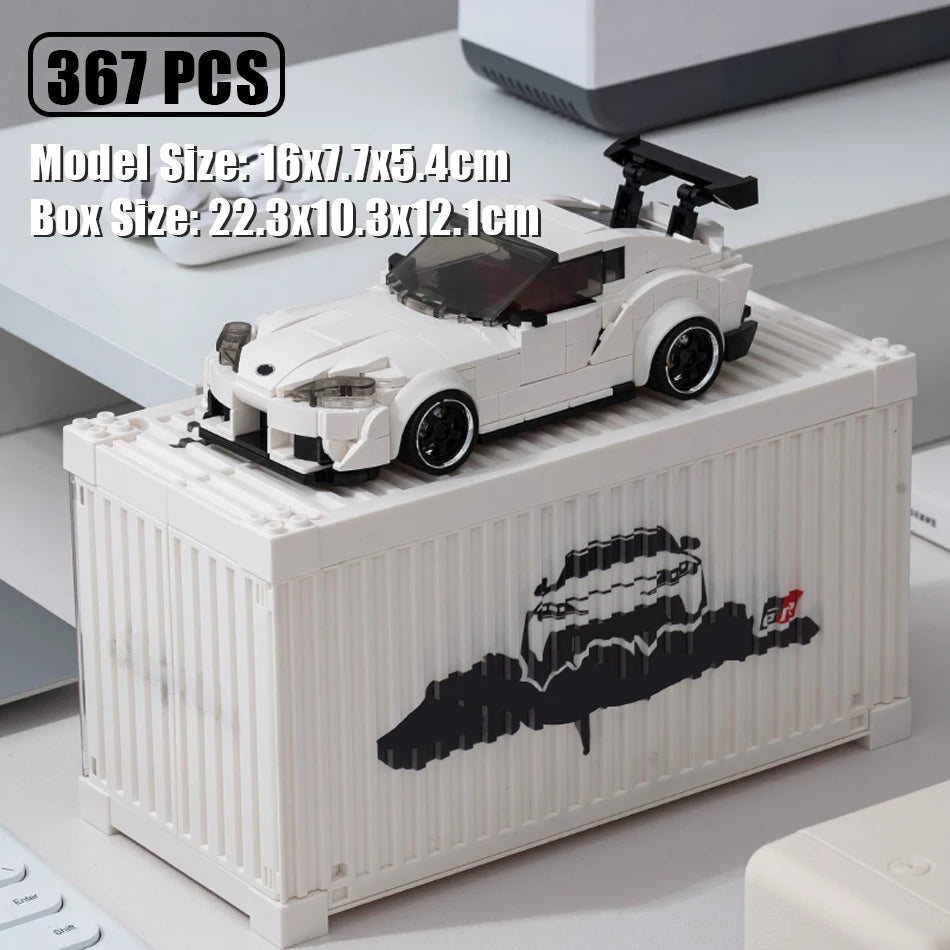 Speed Champion Racer Sports Car Supraed MOC Building Blocks Vehicle Bricks with Container Display Box Garage Toys for Kids Gifts