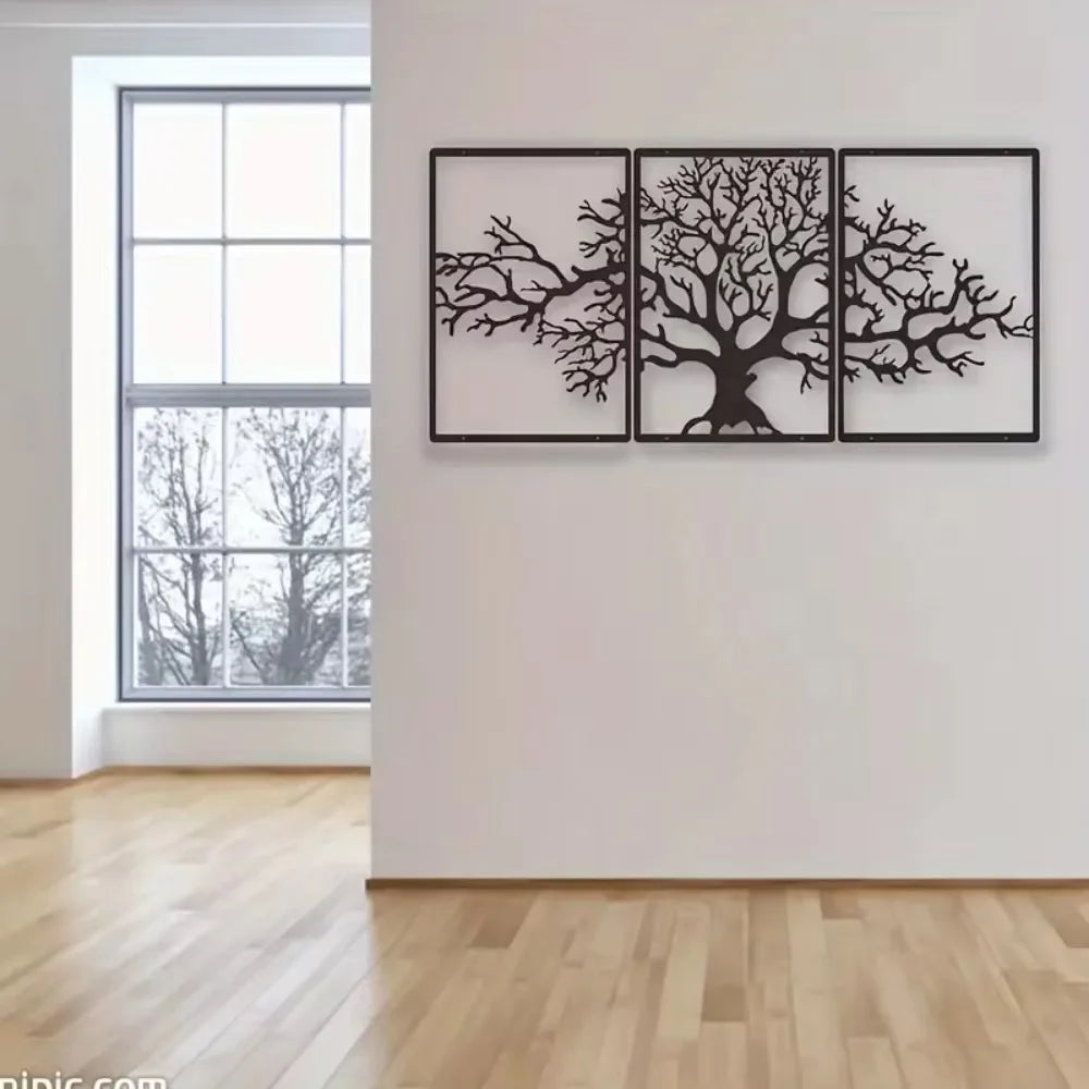 3pcs/set Metal Tree of Life Wall Art - A Perfect Gift for Housewarming! Enhance Your Bedroom or with Its Unique Decoration