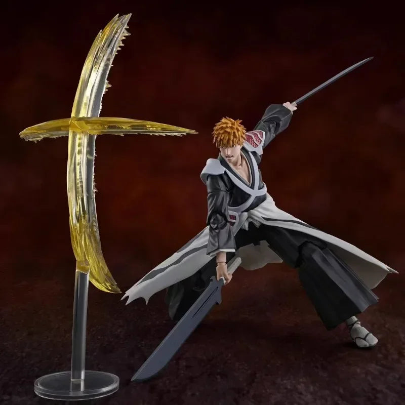 In Stock Original Bandai S.H.Figuarts SHF BLEACH Kurosaki Ichigo Dual Zangetsu Ver. Anime Action Figure Model Collectible Toys
