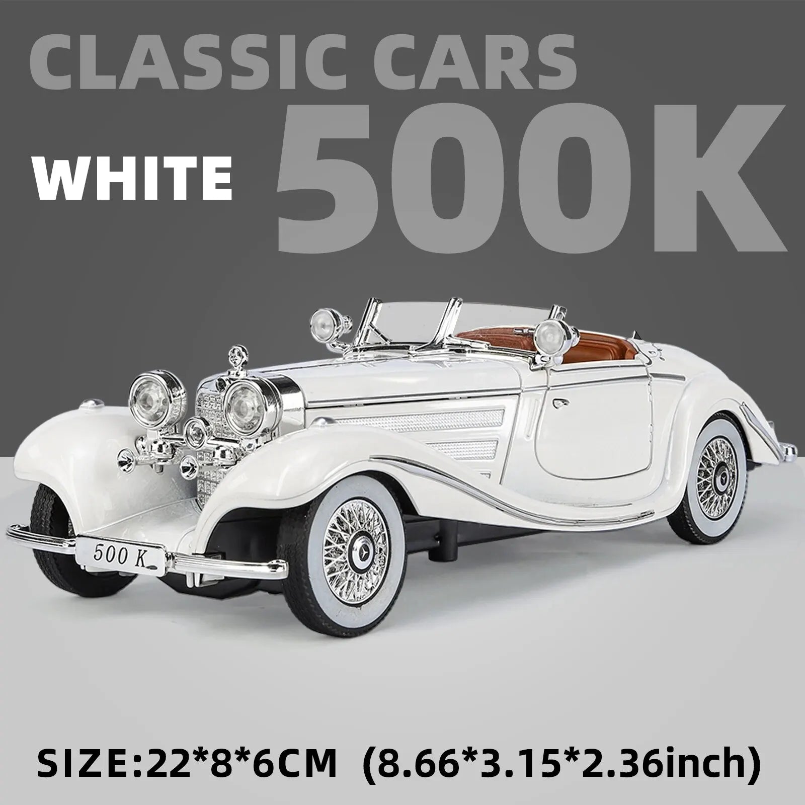 1:24 Alloy Vintage Car Model, Classic for 500K and CLK-GTR Series, Suitable for Youth Collection and Display , toy Gift for boys