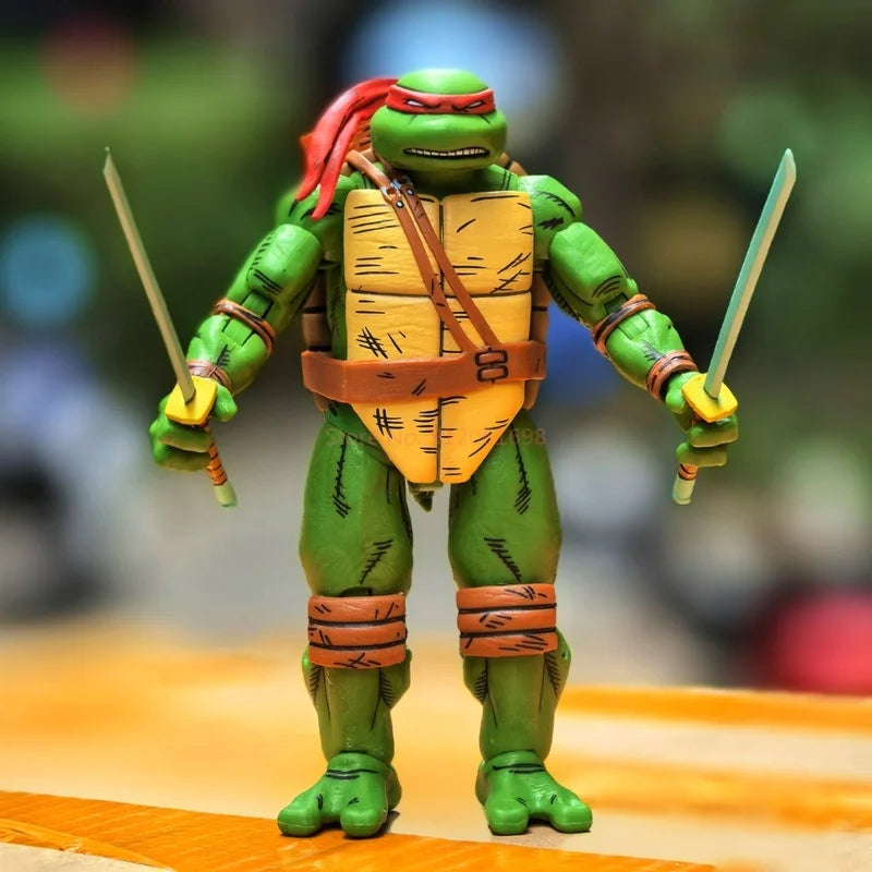 New NECA Release Ninja Turtles Back to New York Four Set Action Figures Collectible Toy for Fans and Hobbyists Model Digital Toy