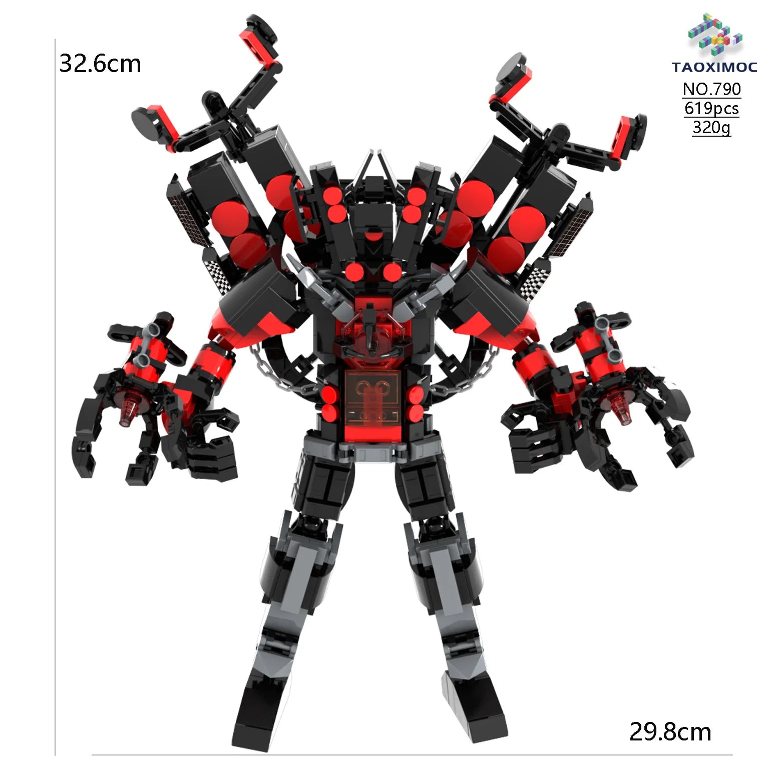 Moc 619PCS/set Skibidi Toilet Action Figures Model builing Blocks Giant Version Upgraded Titan Speakerman Model Dolls Toys