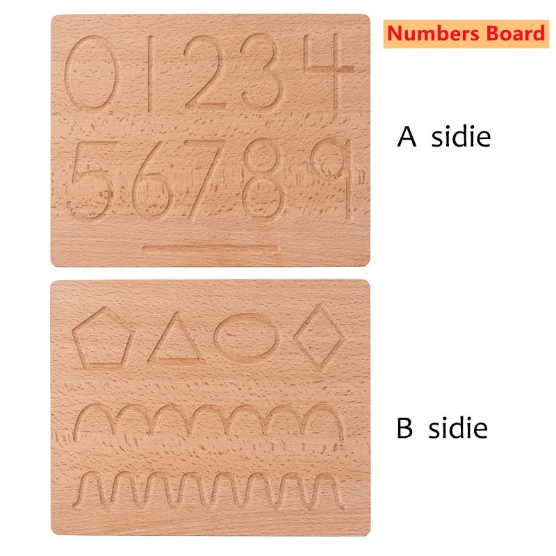 Trace Letters Numbers Wood Groove Writing Board Montessori Language Materials Fine Motor Skill Practice Early Educational Toys