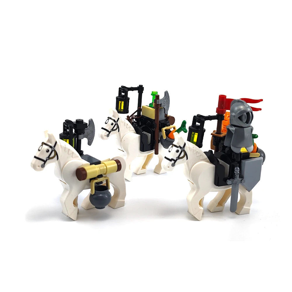 Creative Moc Medieval Military Carriage Model Western Carriage Transport Horse Building Blocks DIY Assembly Toy Birthday Gift