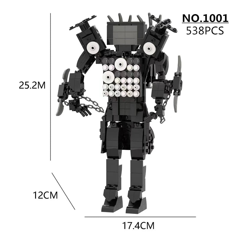 Creative Titan Series Skibidi Toilet Building Blocks Set Clock TV Man Model DIY Bricks Toys For Children Christmas Kids Gifts