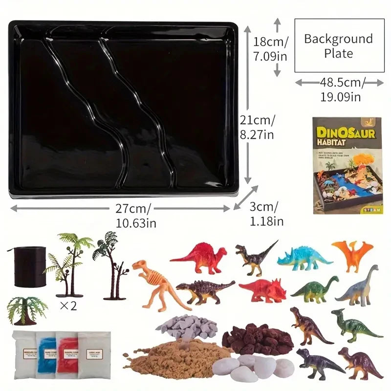 Dinosaur Habitat Experiment Set with,Encourages Creativity,Dinosaur Models to Develop Hands-on Skills,Jurassic Dinosaur Toys Set
