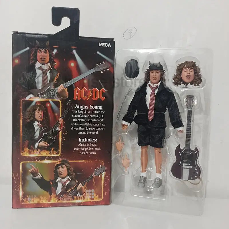 NECA Highway To Hell Angus Young Bon Scott Action Figure Model Toys Collection Friend Birthday Gift 18cm