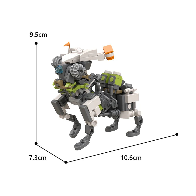 Moc Horizon Zero Dawned Thunder Jaw Mechanical Monster Action Dragon Dinosaur Popular Game Building Block Toys