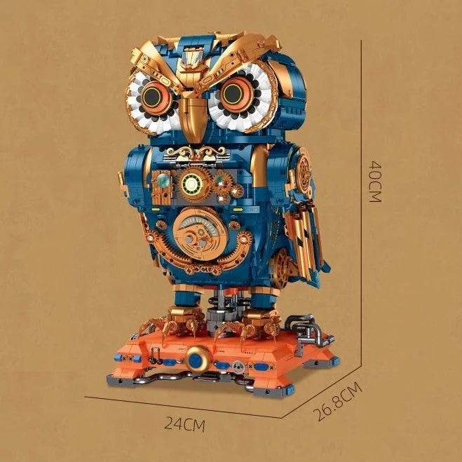 MOC Mechanical Steampunk Owl Robot Birds Building Block Set Magic Animal Mecha Toys For Children Birthday Holiday Special Gifts