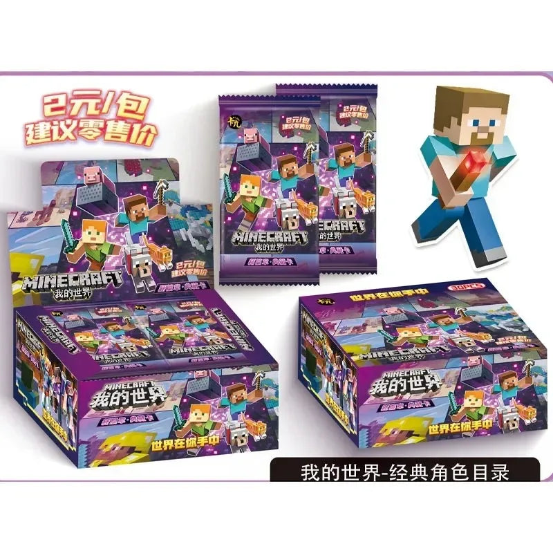Minecraft Card The World Is in Your Hands Adventure and Footprints MR SP Game Role Trading Collection Card Kids Toys Gifts