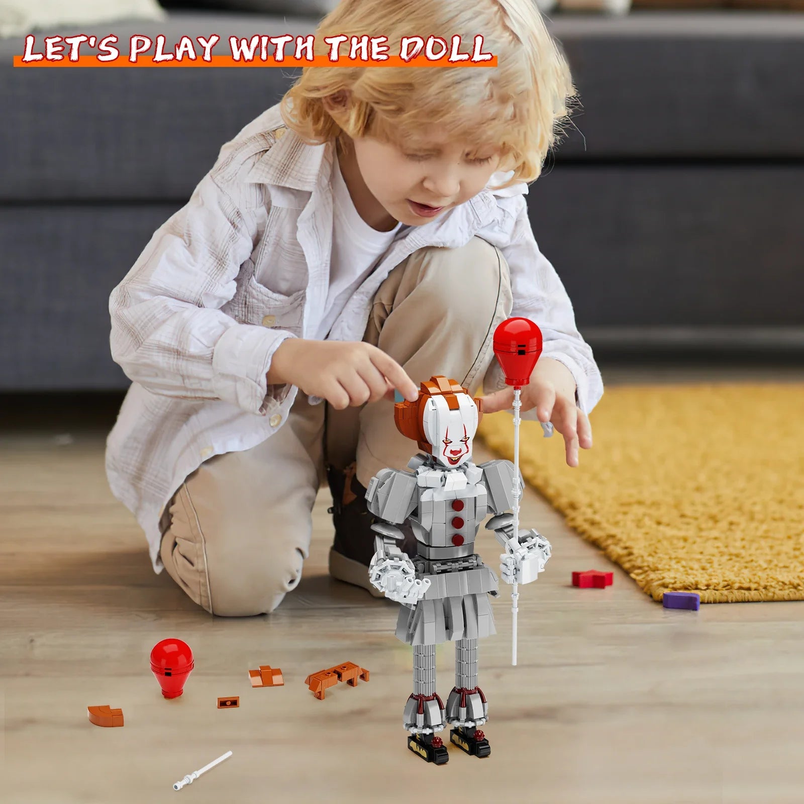 MOC Stephen King's It Movie Figure Pennywises Building Block Set Doll Terror Halloween Gifts for Children(525 PCS)