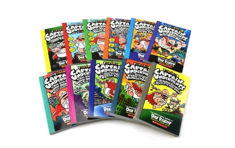 Captain Underpants full color comic book 1-11 Dog Man by Dav Pilkey American elementary school students must read chapter novel